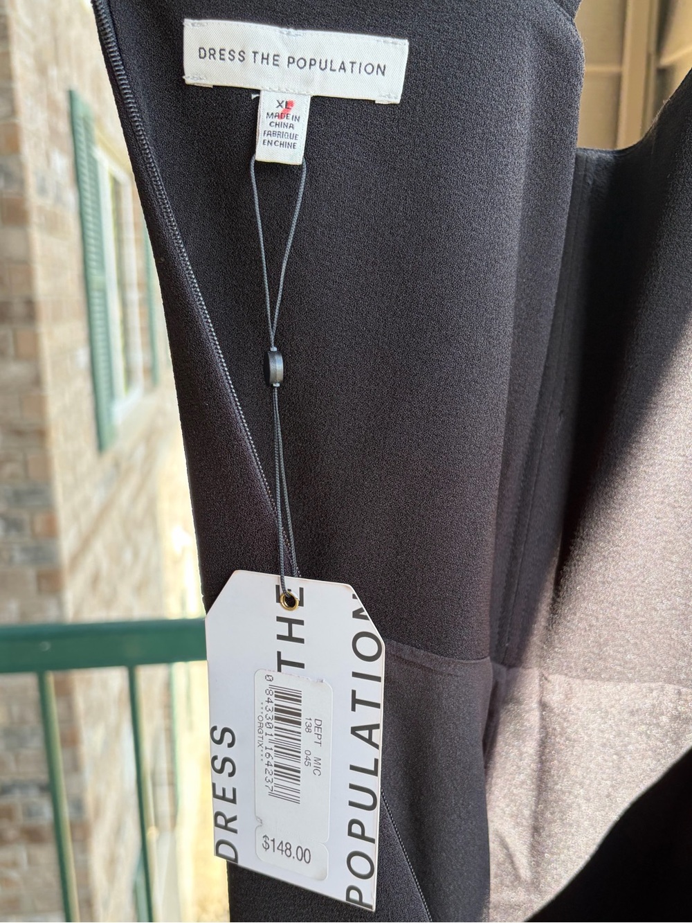 🆕🖤Dress The Population Black Bodycon Midi Dress XL Cocktail Evening Elegant - Picture 15 of 16